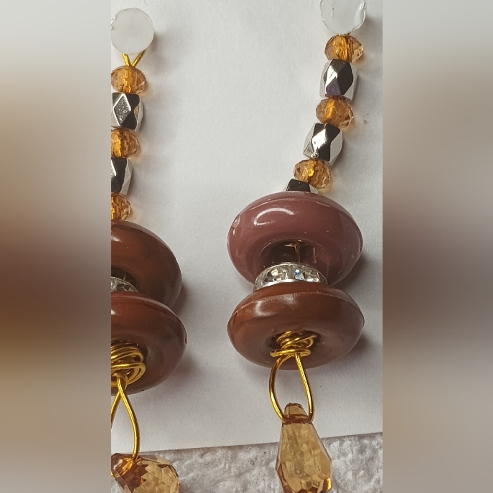 🎈3 for $10🎈Handcrafted Plastic Bead Dangle Earrings - Picture 2 of 5